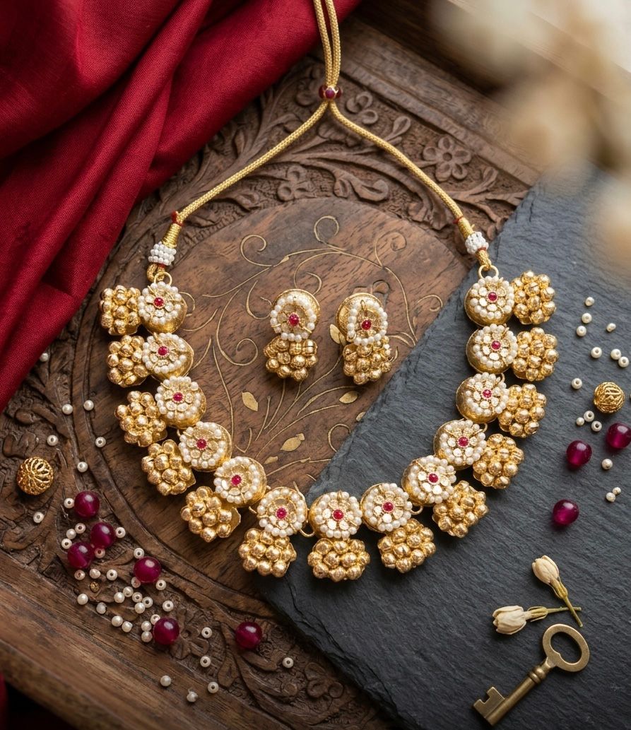 GLAMOUR Antique Gold Floral set